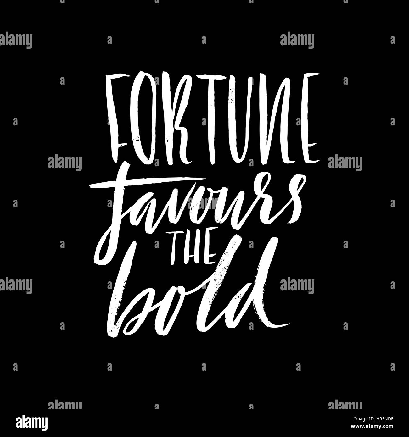 Fortune Favours The Bold Hand Drawn Lettering Proverb Vector Typography Design Handwritten 6918