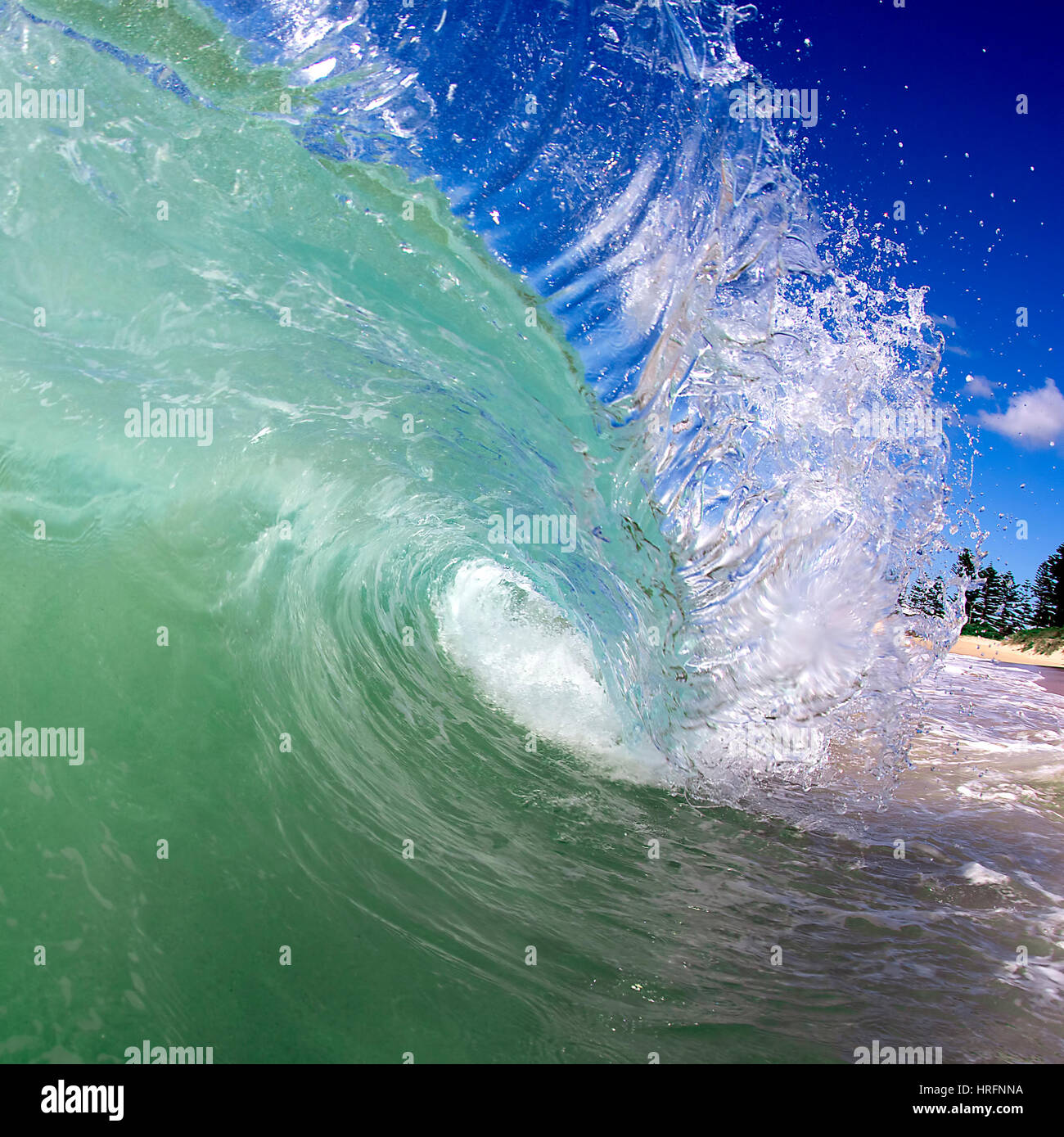 Crashing wave on a Sydney beach Australia Stock Photo