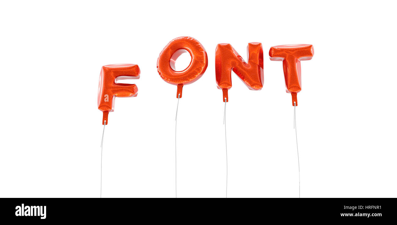 Font Word Made From Red Foil Balloons 3d Rendered Can Be Used