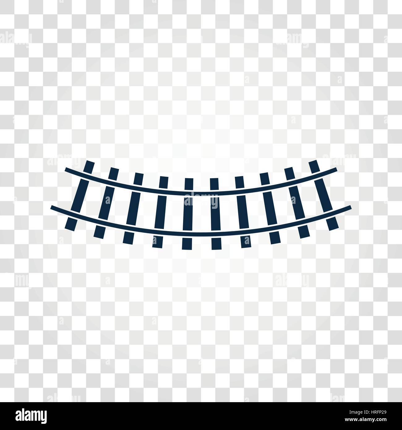 Isolated rails, railway top view, ladder elements vector illustrations on checkered gradient background Stock Vector
