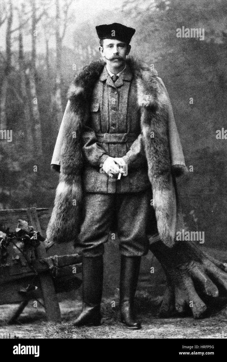 RUDOLF, CROWN PRINCE OF AUSTRIA (1858-1889) in hunting gear about 1885 Stock Photo