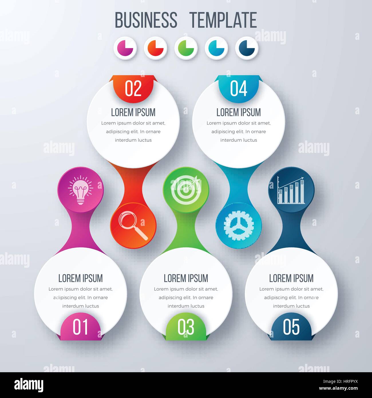 Infographics template five options with circle Stock Vector Image & Art ...