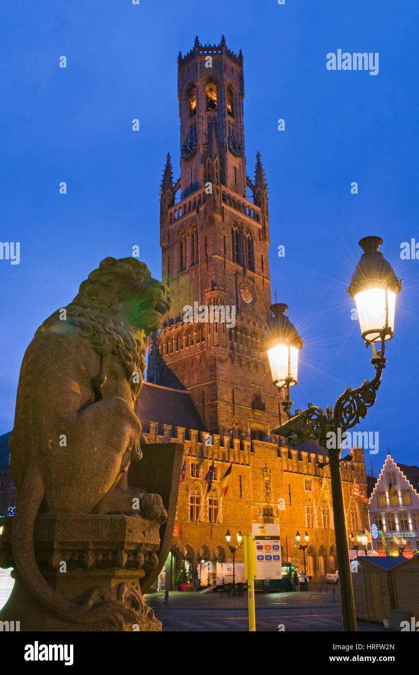 The Belfort tower and belfry Bruges Belgium Stock Photo