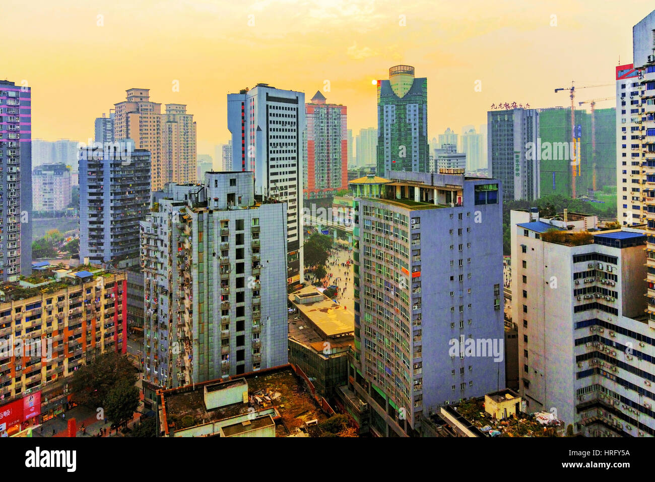 CHONGQING, CHINA JANUARY 06 View from an apartment building of