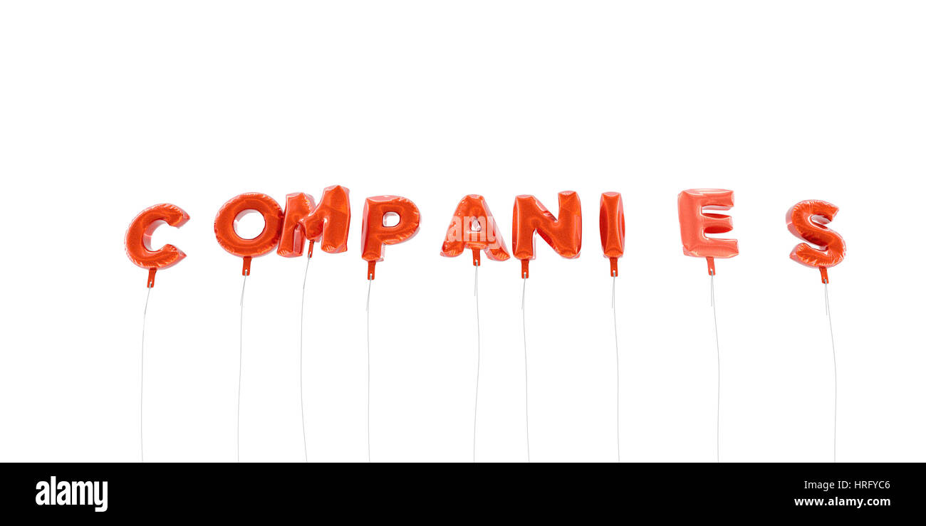 Companies Word Made From Red Foil Balloons 3d Rendered Can Be