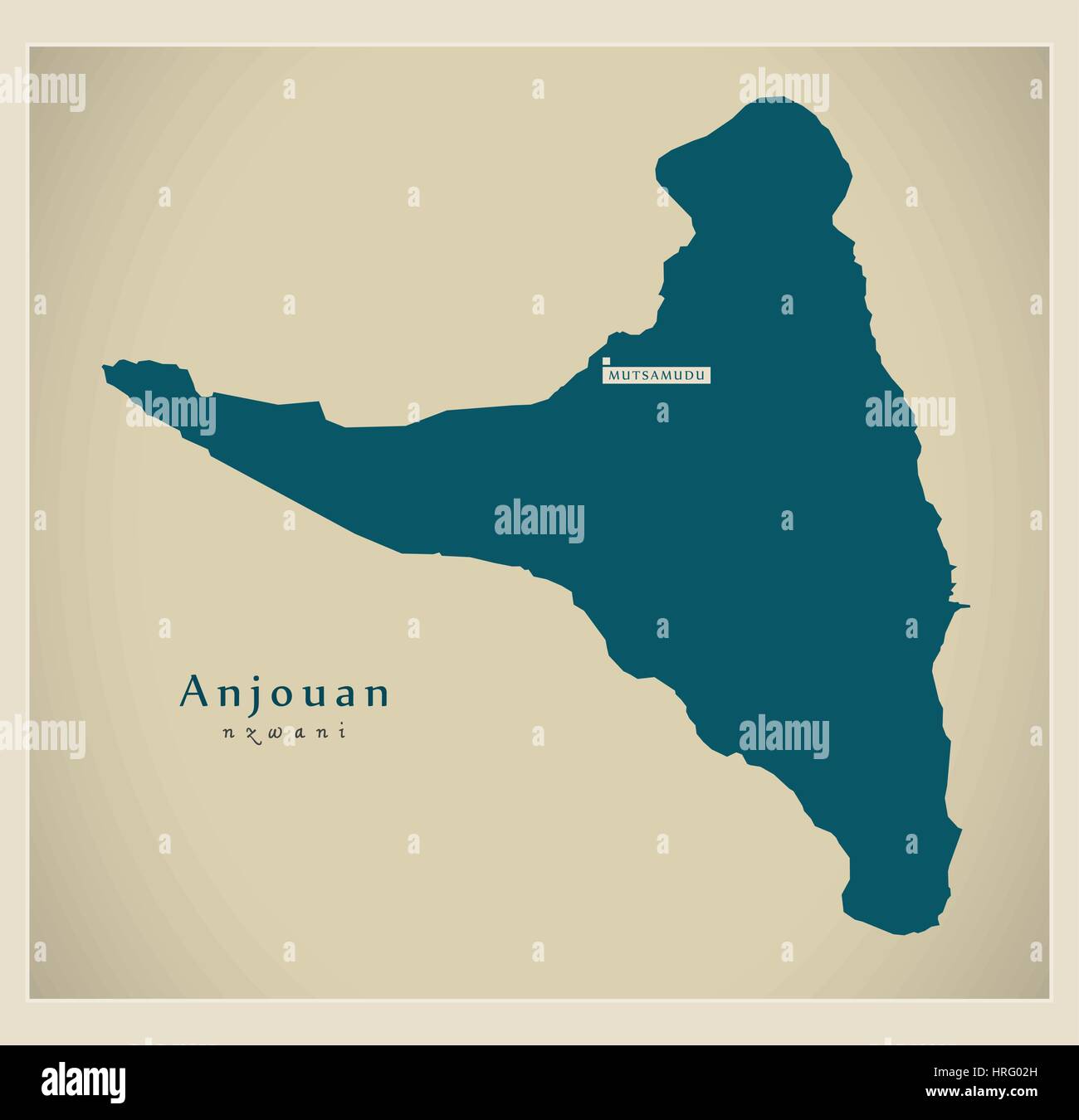 Modern Map Anjouan Stock Vector Image & Art Alamy