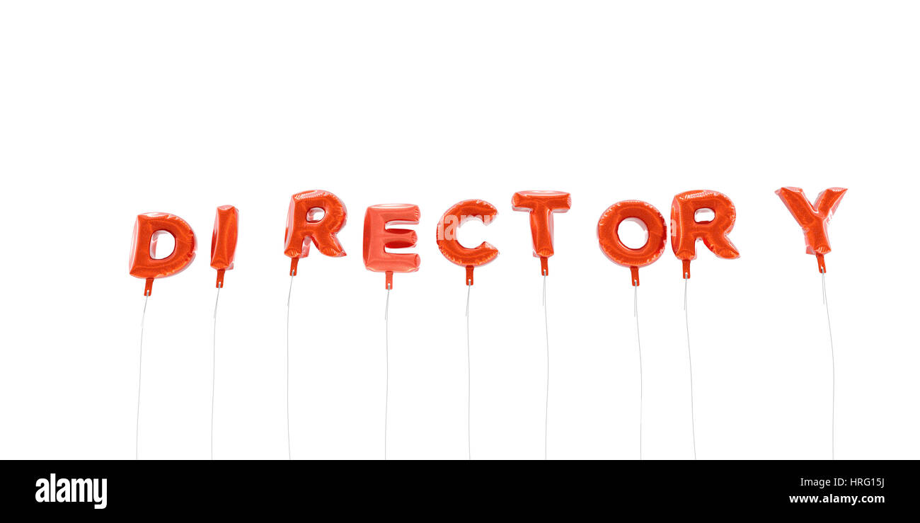 Directory Word Made From Red Foil Balloons 3d Rendered Can Be