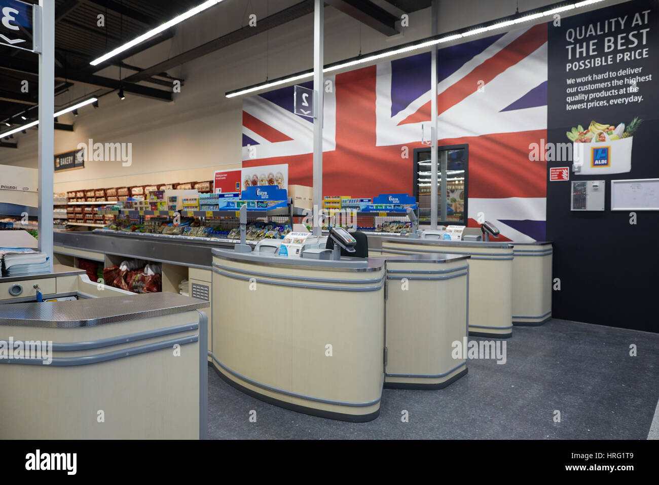 Aldi Northwich discount supermarket new store opening in Cheshire, England, UK. Stock Photo