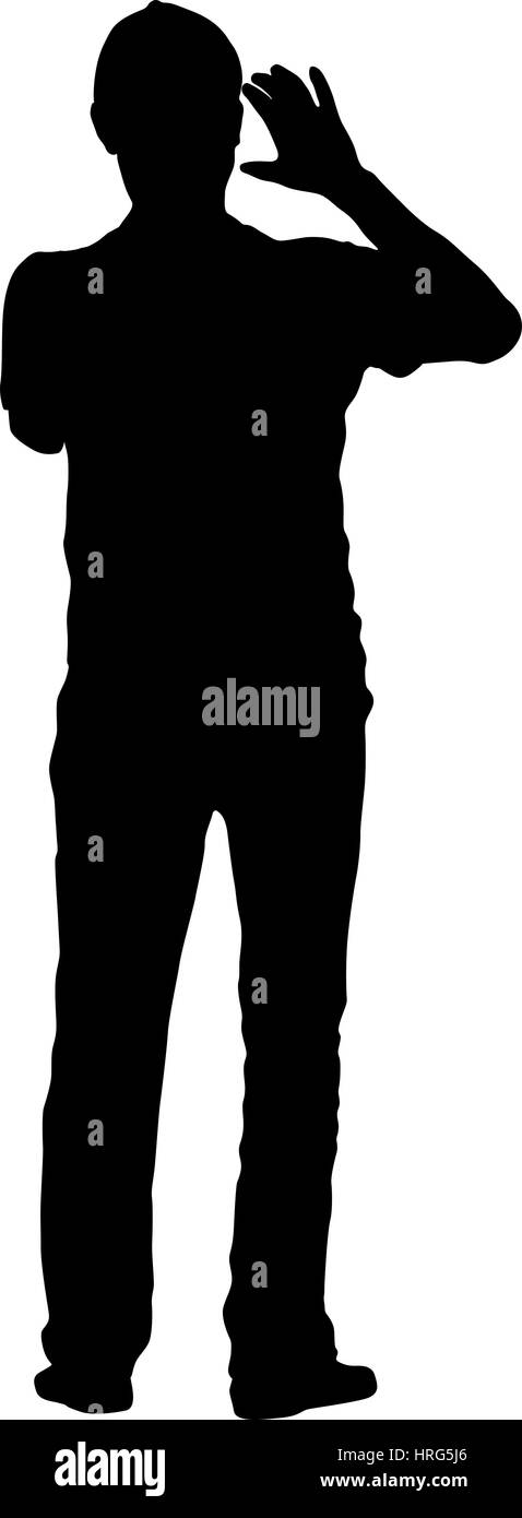 Black silhouettes man on white background. Vector illustration Stock ...