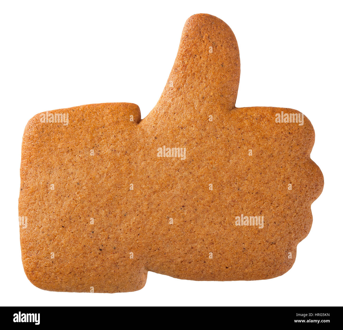 Gingerbread like cookie isolated on white background. Top view Stock Photo