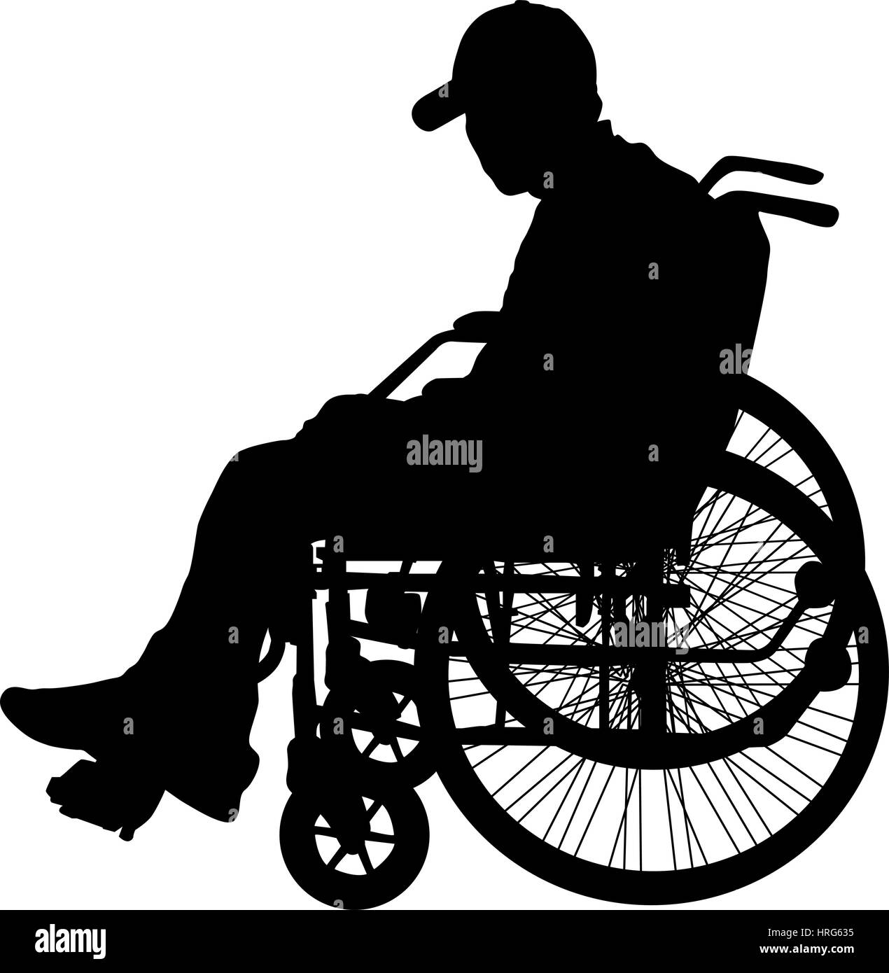 Silhouette of disabled people on a white background. Vector ...