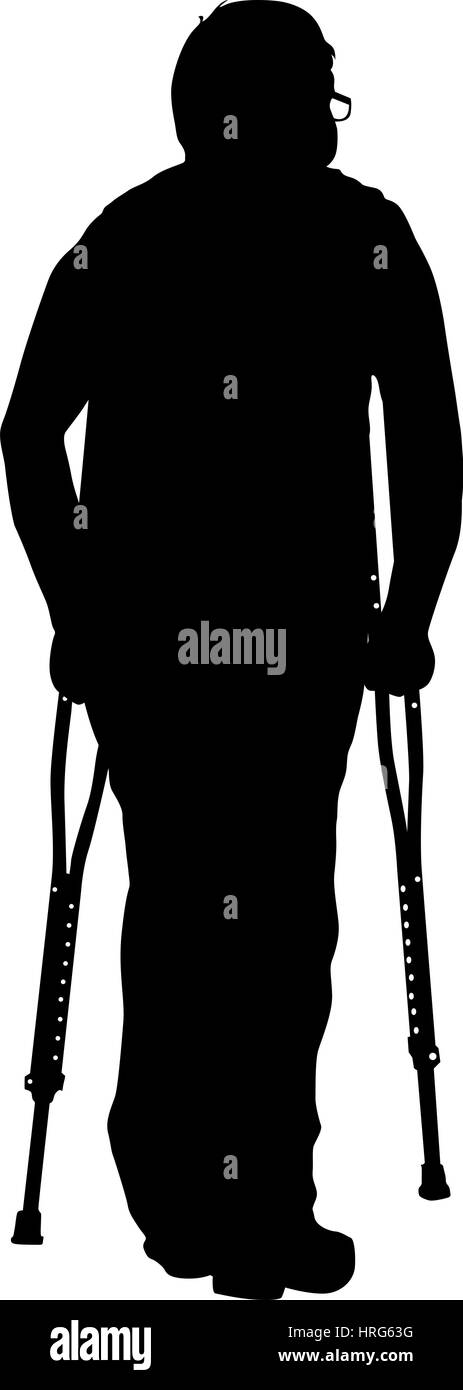 Silhouette of disabled people on a white background. Vector ...