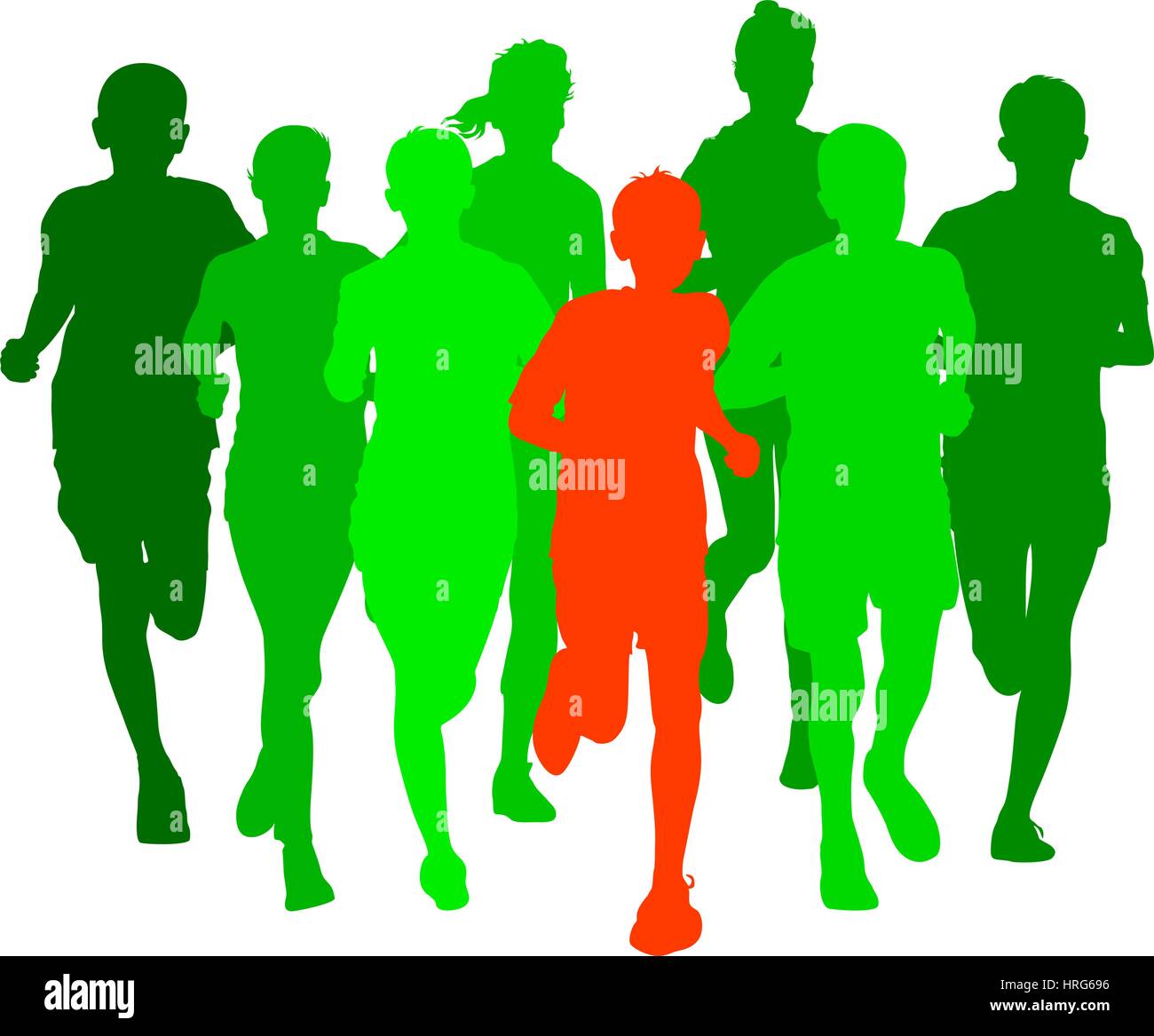 Youngers Vector Set of silhouettes Runners on sprint men vector illustration Stock ...