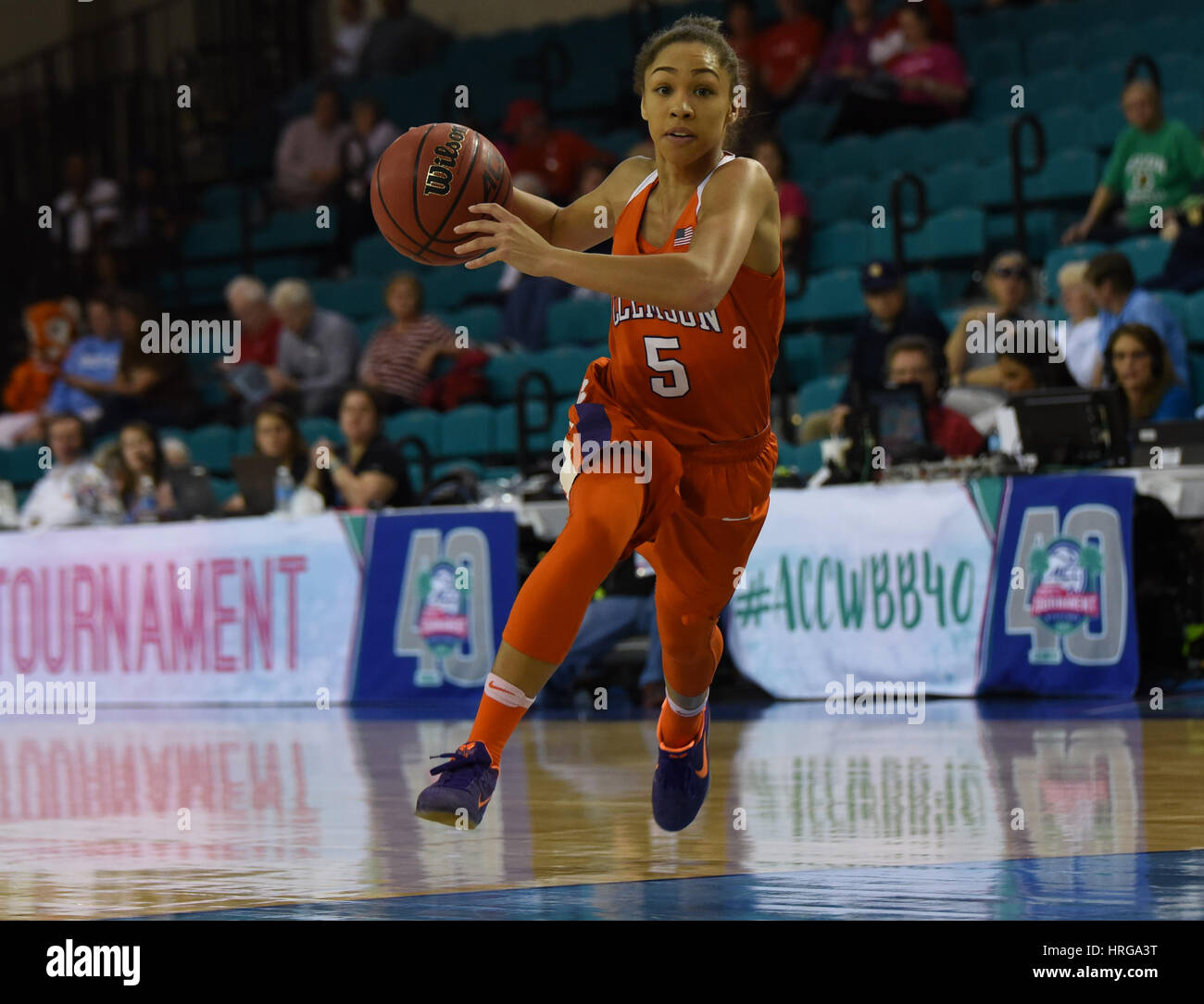 CONWAY, SC - MARCH 01: Clemson Lady Tigers guard Danielle Edwards (5 ...