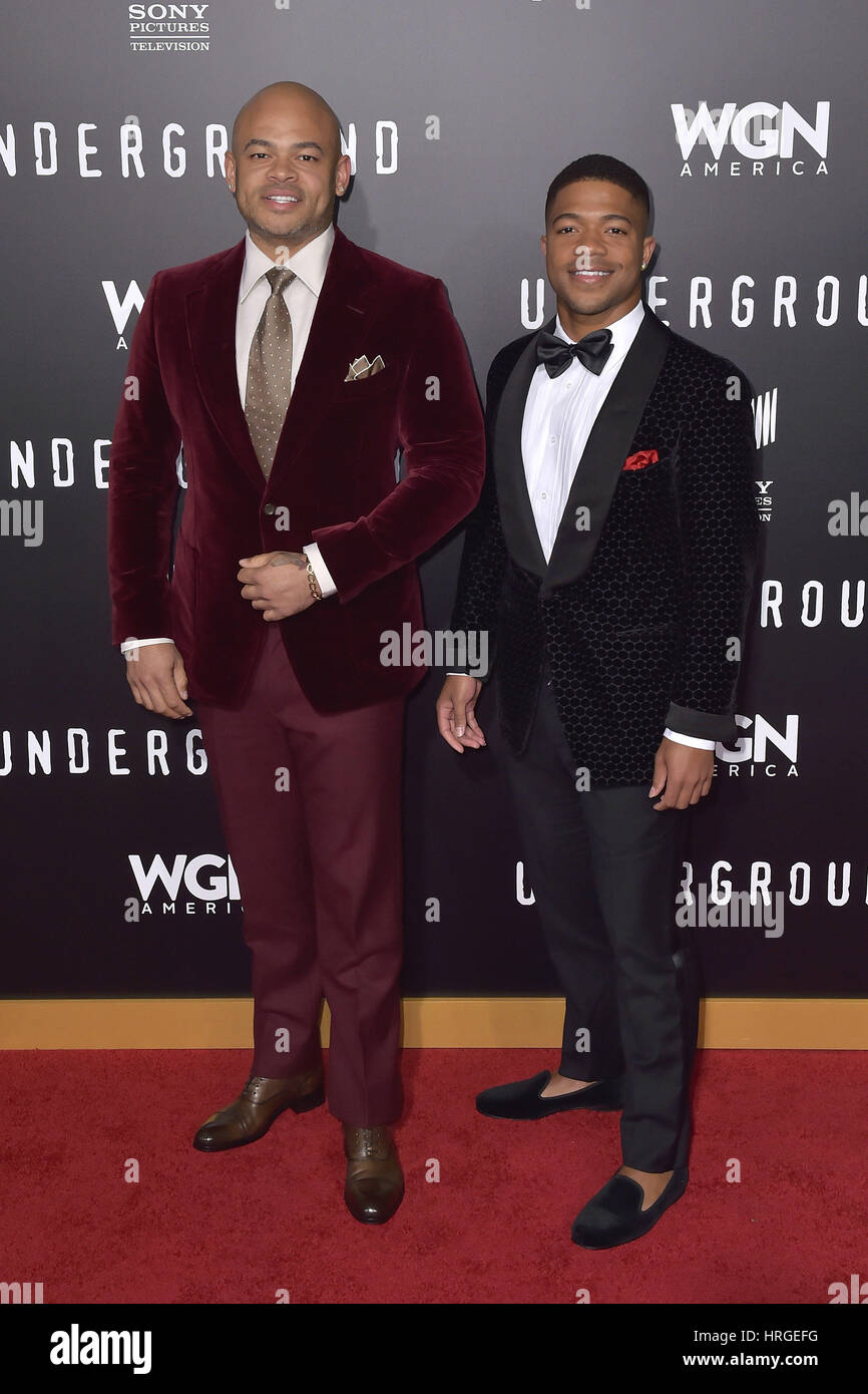 Westwood, California. 28th Feb, 2017. Anthony Hemingway and Steven