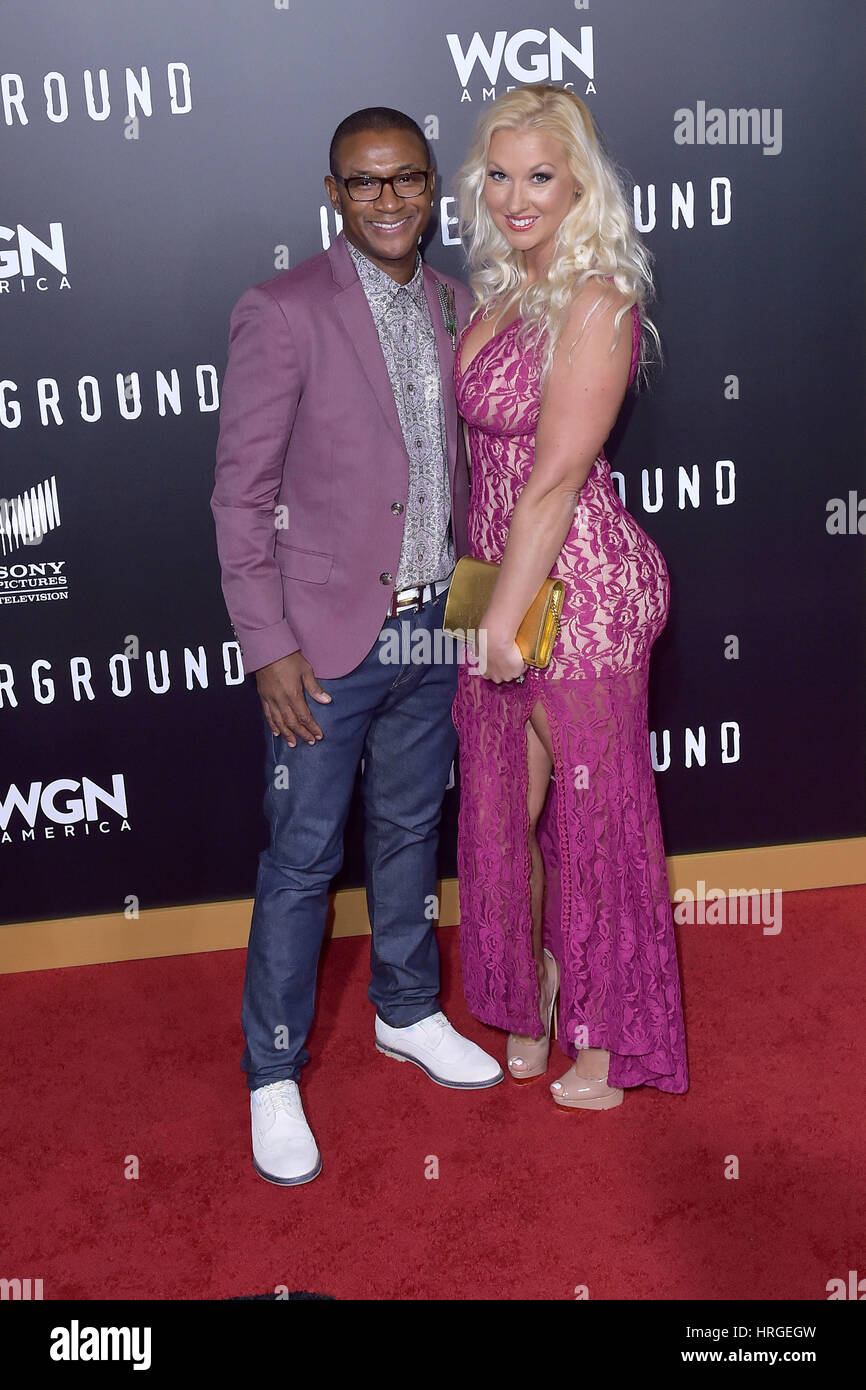Westwood, California. 28th Feb, 2017. Tommy Davidson and his wife Amanda Moore attend WGN America's 'Underground' Season Two Premiere Screening at Regency Village Theatre on February 28, 2017 in Westwood, California. | Verwendung weltweit/picture alliance Credit: dpa/Alamy Live News Stock Photo