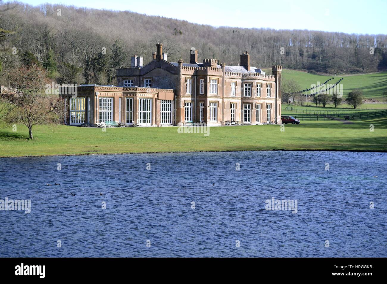 Littlebredy, Dorset, UK. 2nd Mar, 2017. UK Weather. Bridehead House, Littlebredy known as Axehampton in the TV series, Dorset, UK. 2nd Mar, 2017. UK Weather. Bright sunshine in Dorset. Credit: Dorset Media Service/Alamy Live News Stock Photo