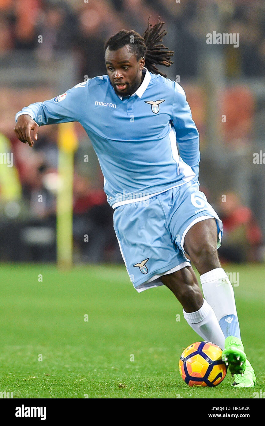 Rome, Italy. 1st Mar, 2017. Jordan Lukaku of Lazio in action during the TIM CUP semifinal first leg match between SS Lazio Vs AS Rome on March 01, 2017 in Stadio Olimpico in Rome, Italy. Credit: marco iorio/Alamy Live News Stock Photo