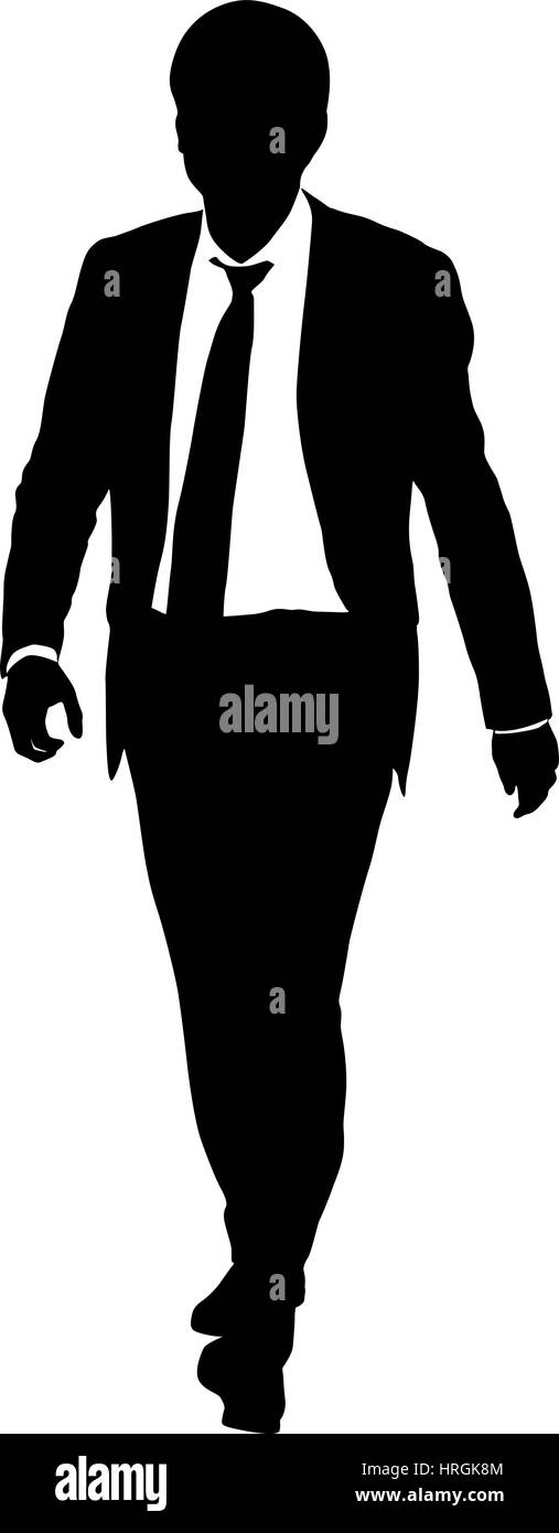 Silhouette businessman man in suit with tie on a white background ...