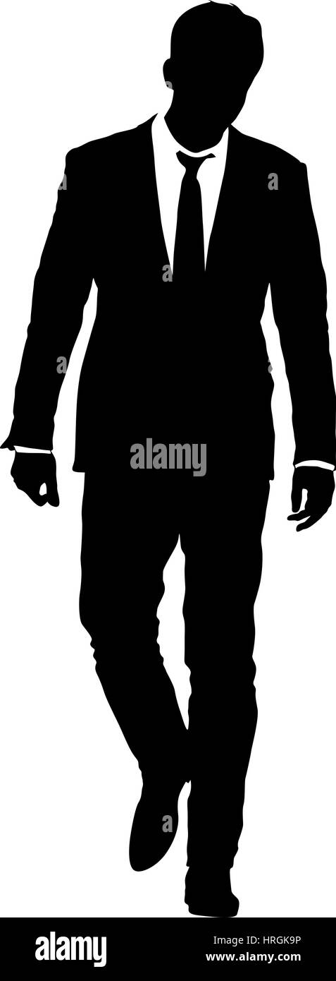 Silhouette businessman man in suit with tie on a white background ...