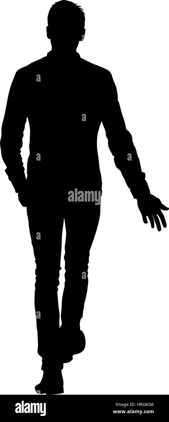 Black silhouettes man on white background. Vector illustration Stock ...