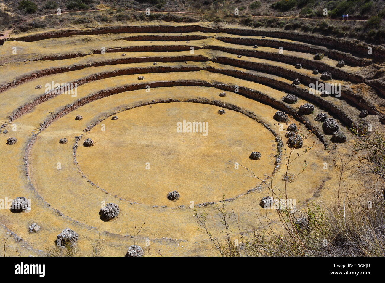 Picture of the Moray, an ancient havest center created by the Inca civilization, in Cusco, Peru Stock Photo