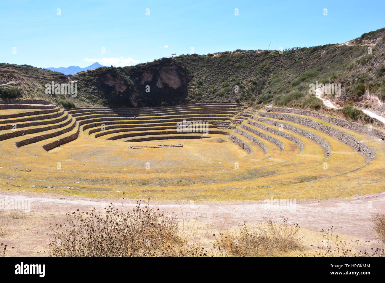 Picture of the Moray, an ancient havest center created by the Inca civilization, in Cusco, Peru Stock Photo