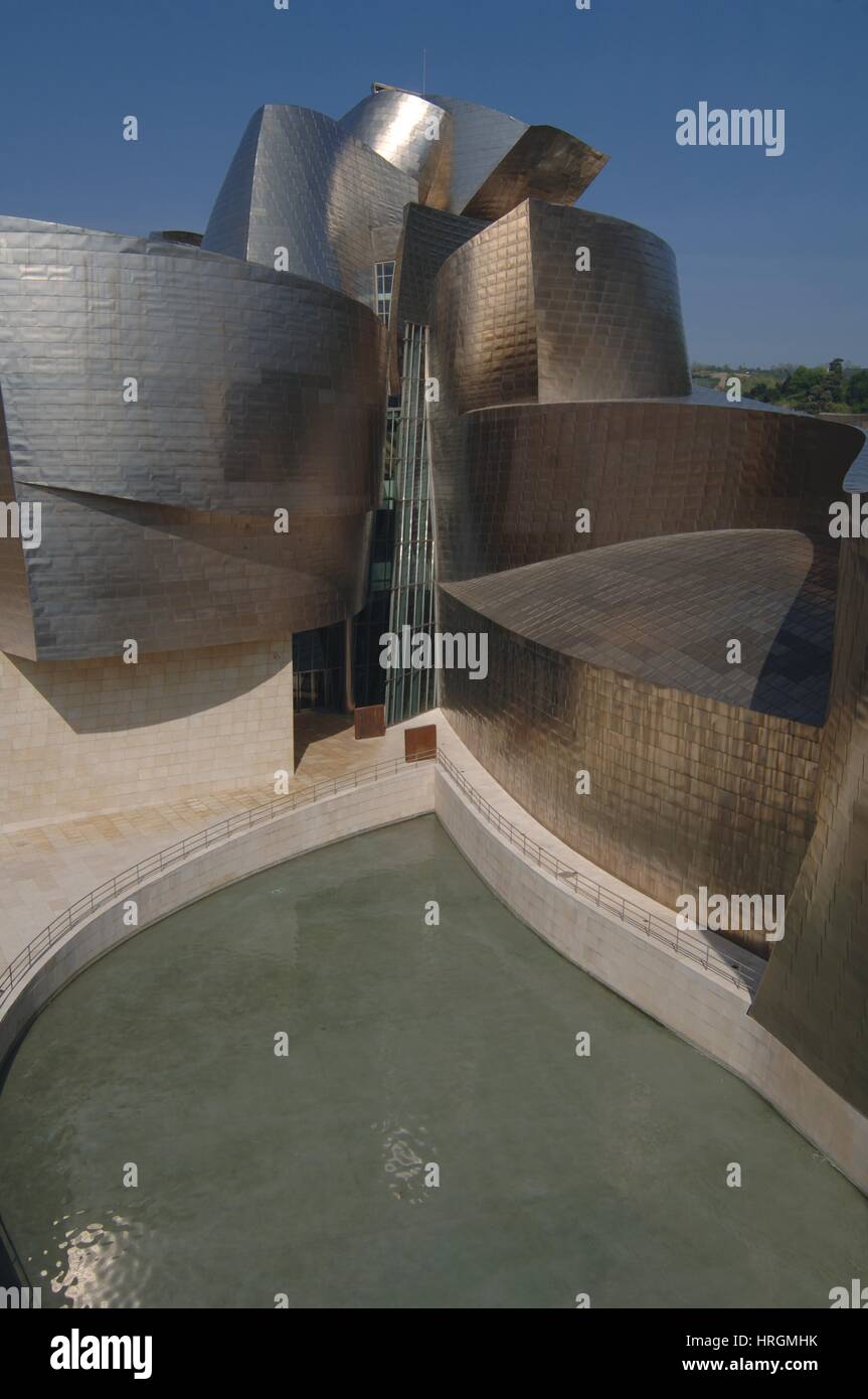 Guggenheim art museum Bilbao Spain designed by Frank Gehry Stock Photo