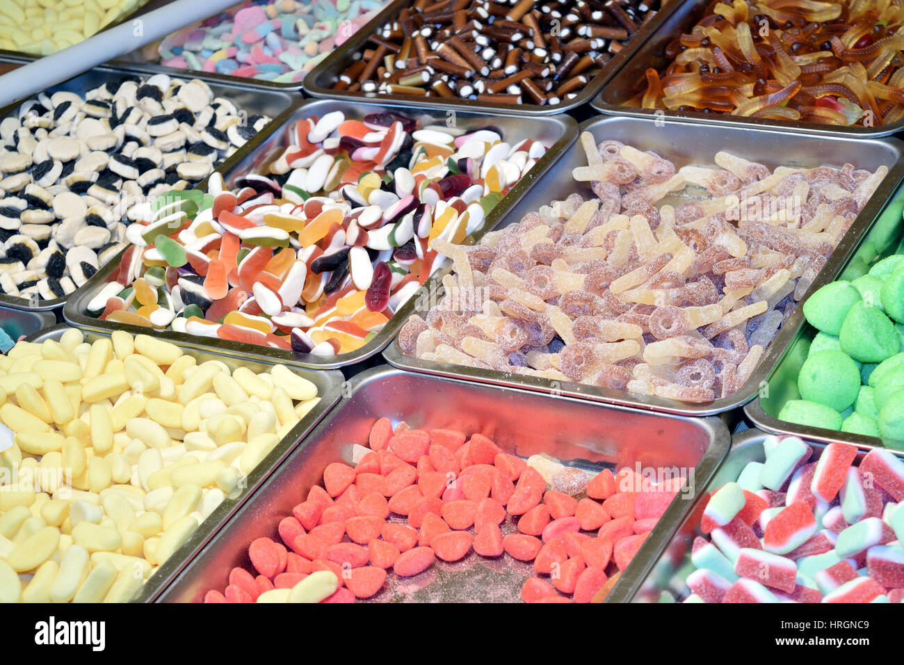 Stand with varied assortment of colorful candy Stock Photo - Alamy