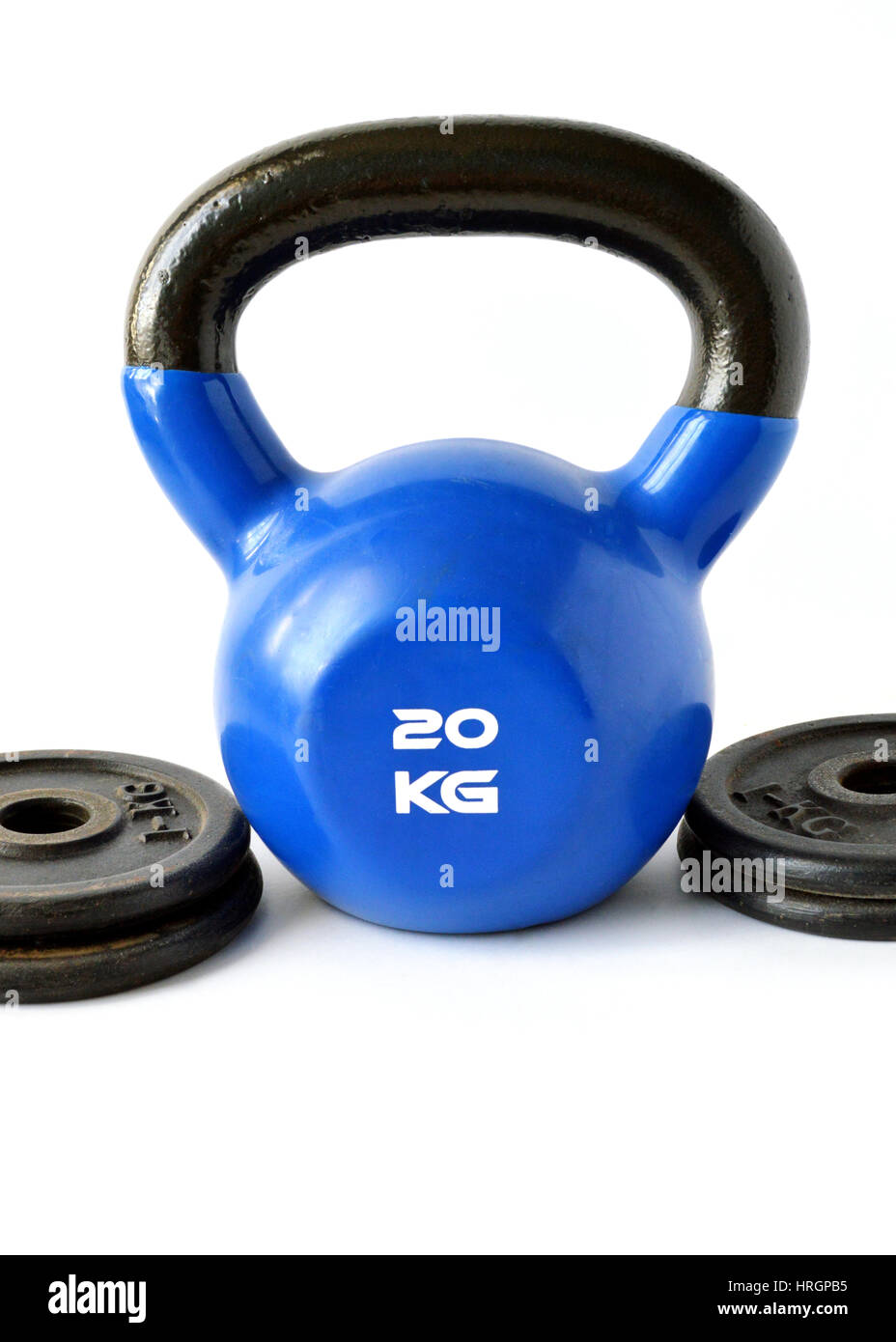 Tools for bodybuilding, fitness and crossfit. Weight and kettlebell. Stock Photo