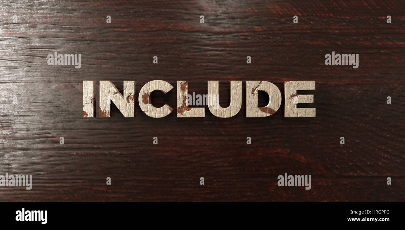 Include - grungy wooden headline on Maple - 3D rendered royalty free ...