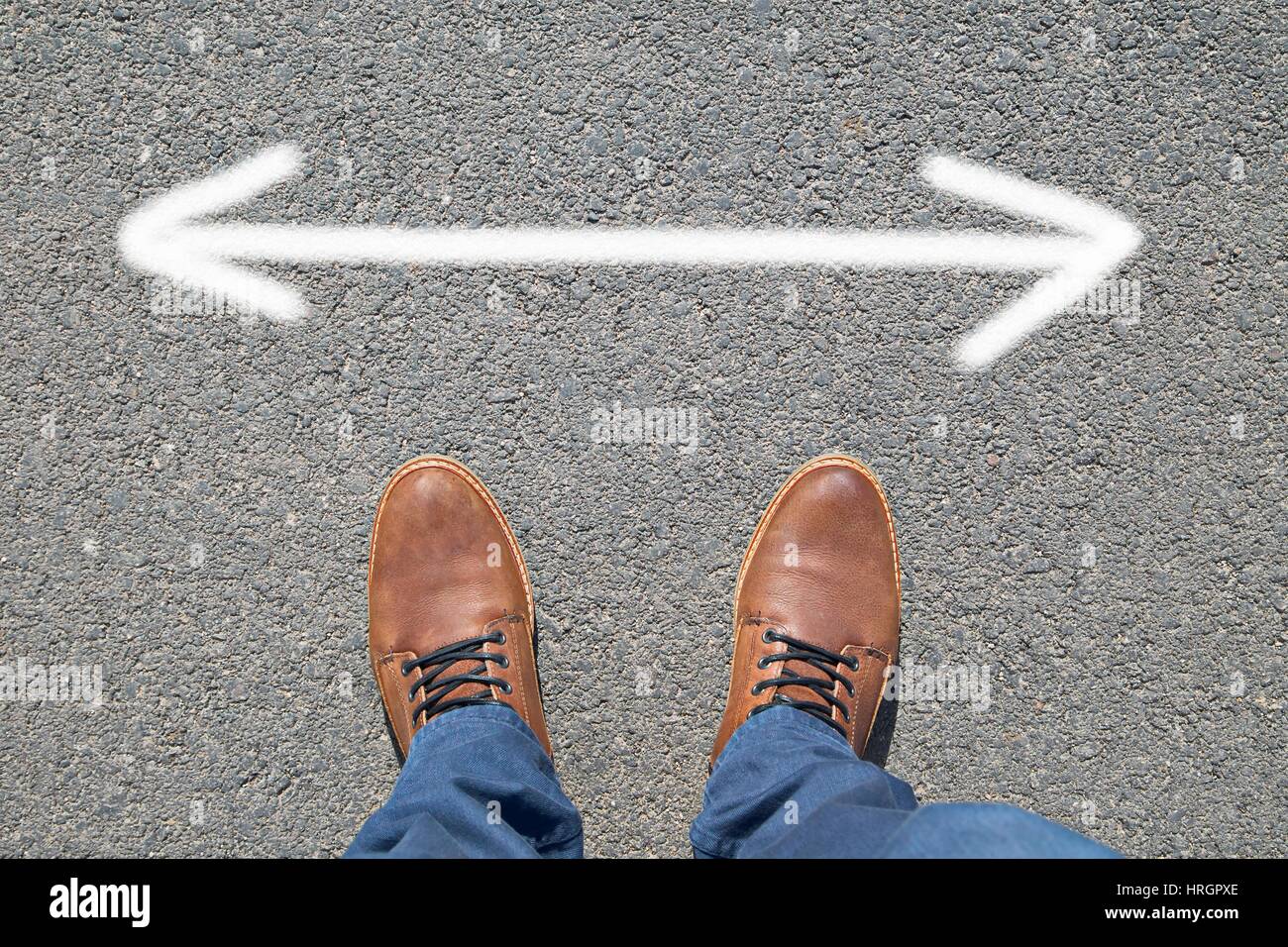 Feet on the street with text Stock Photo
