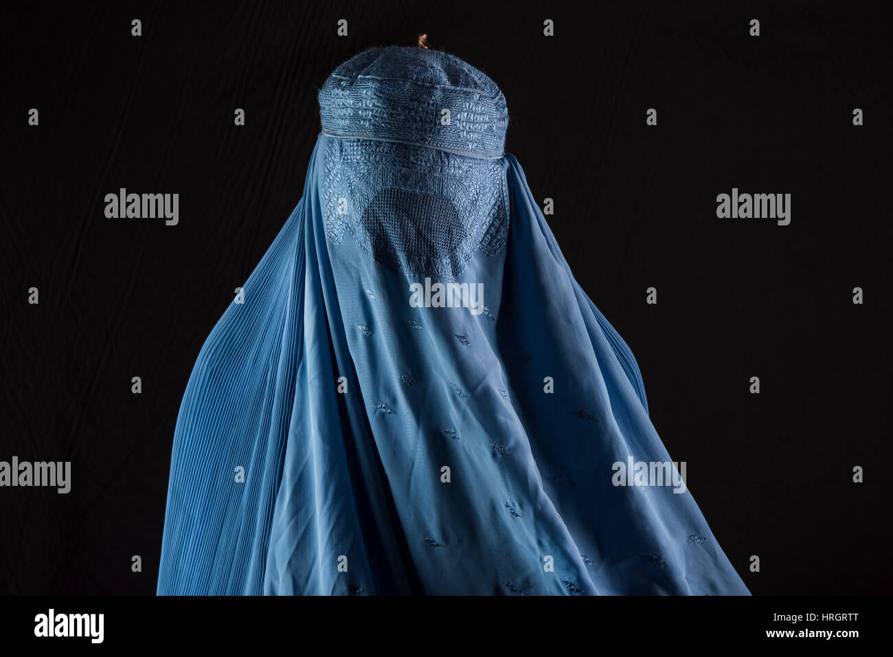 An afghan woman with burqa Stock Photo