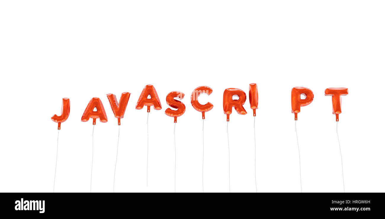 Javascript Word Made From Red Foil Balloons 3d Rendered Can