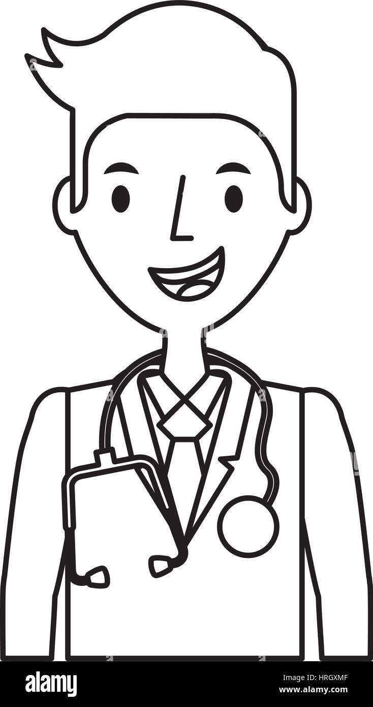 Doctor stethoscope cartoon illustration Black and White Stock Photos &  Images - Page 2 - Alamy