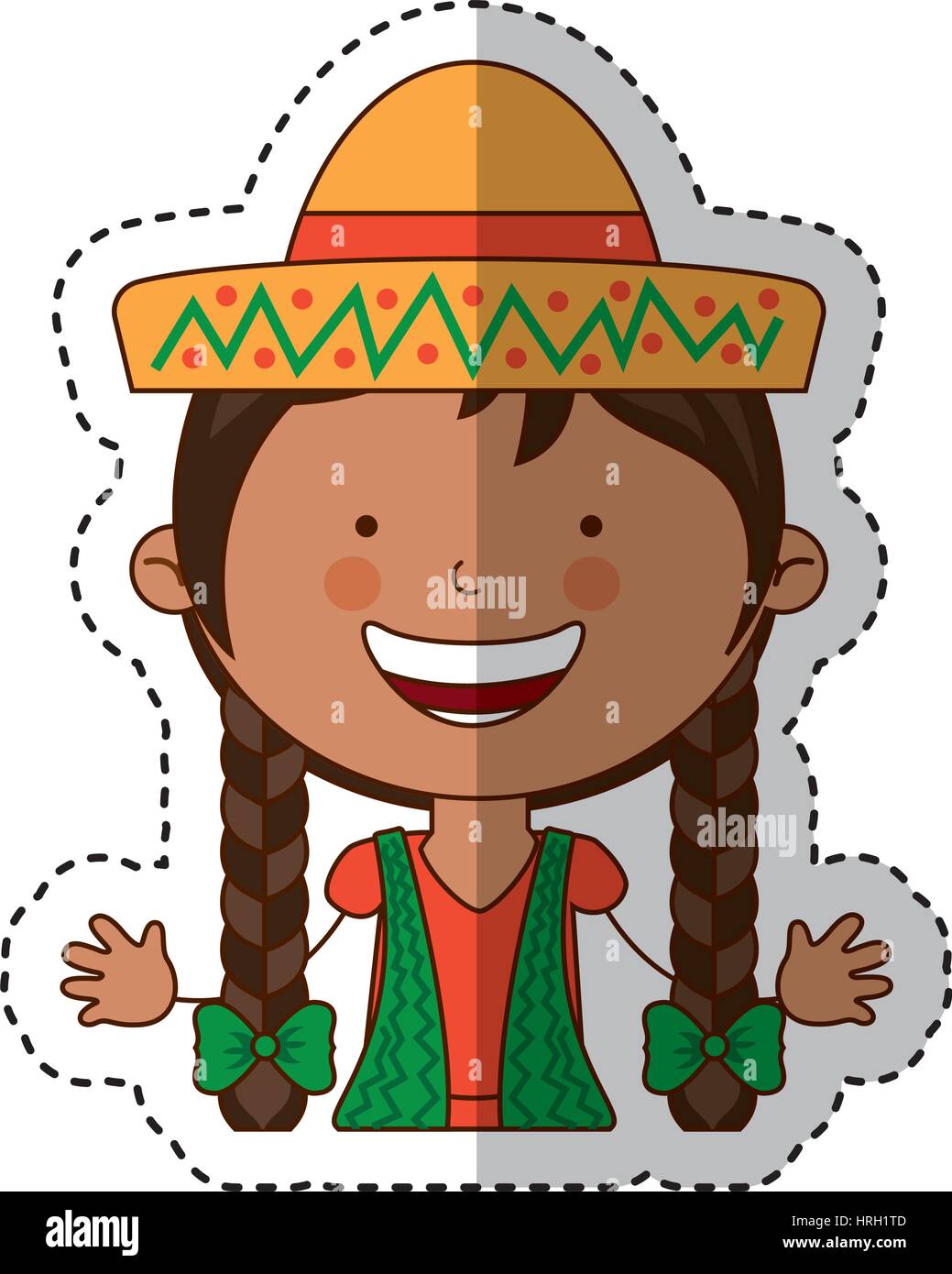mexican little girl character Stock Vector Image &amp; Art - Alamy