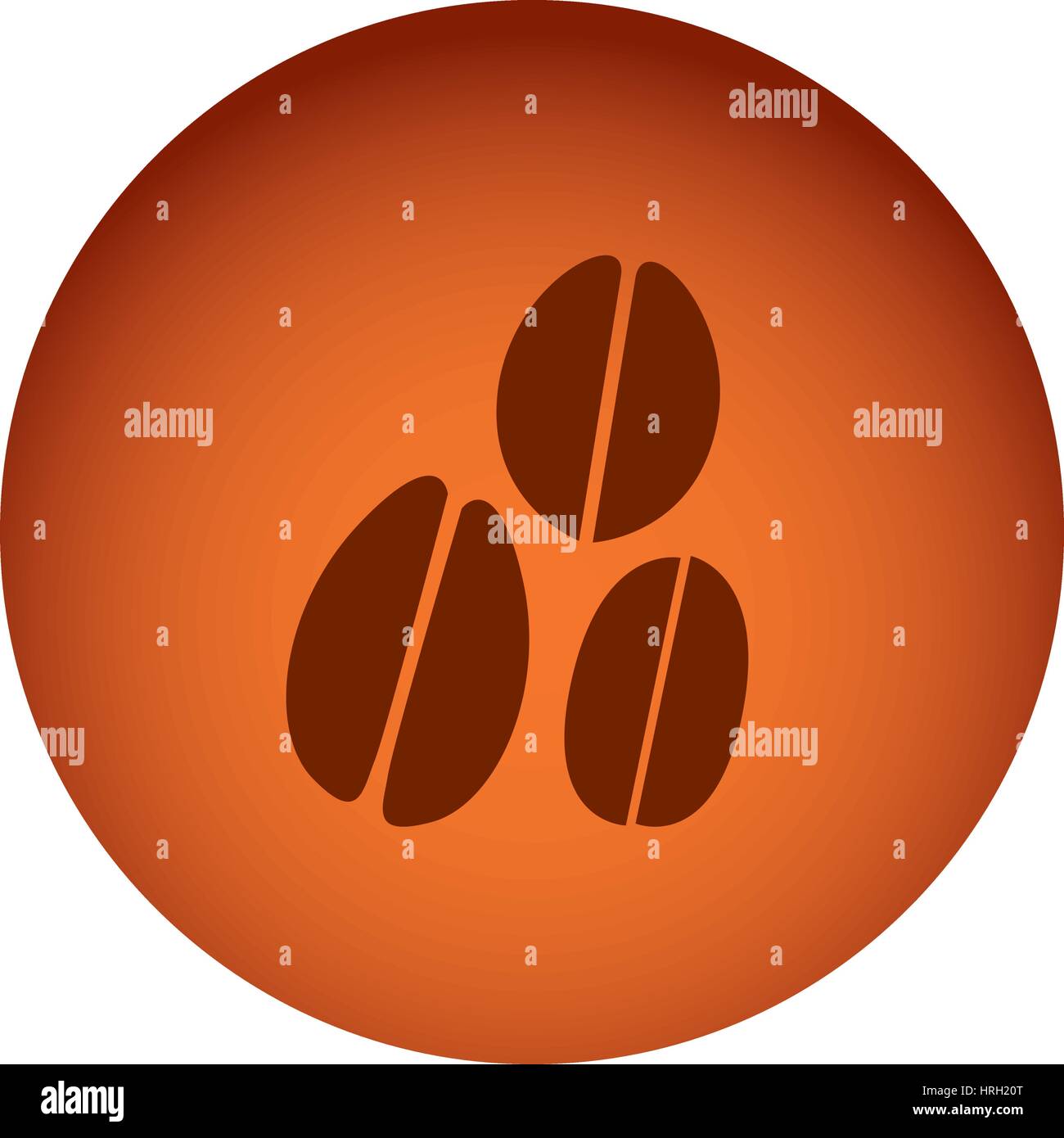 orange color circular frame with silhouette coffee beans in different ...