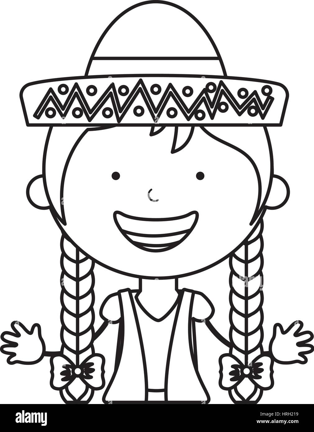 mexican little girl character Stock Vector Image &amp; Art - Alamy