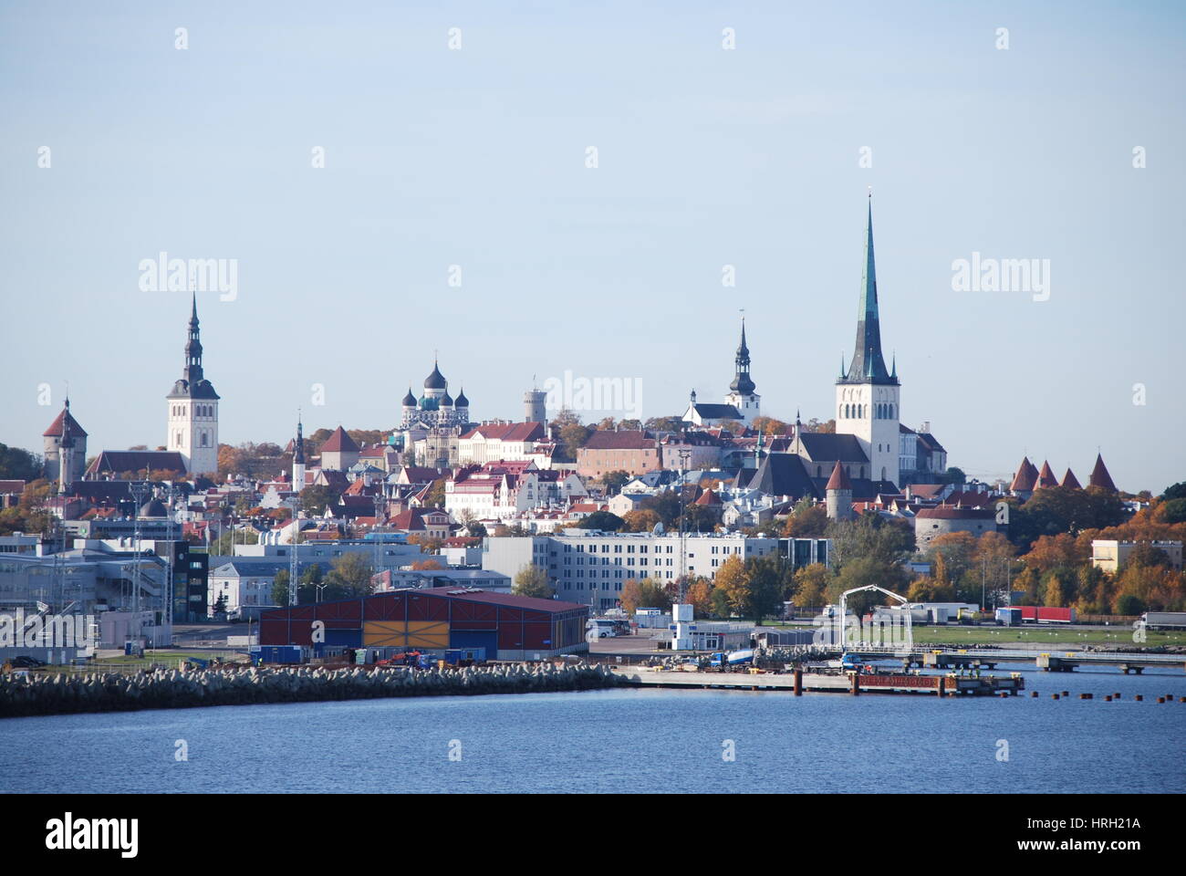 View to the Old Town Tallinn, Estonia from the port Stock Photo