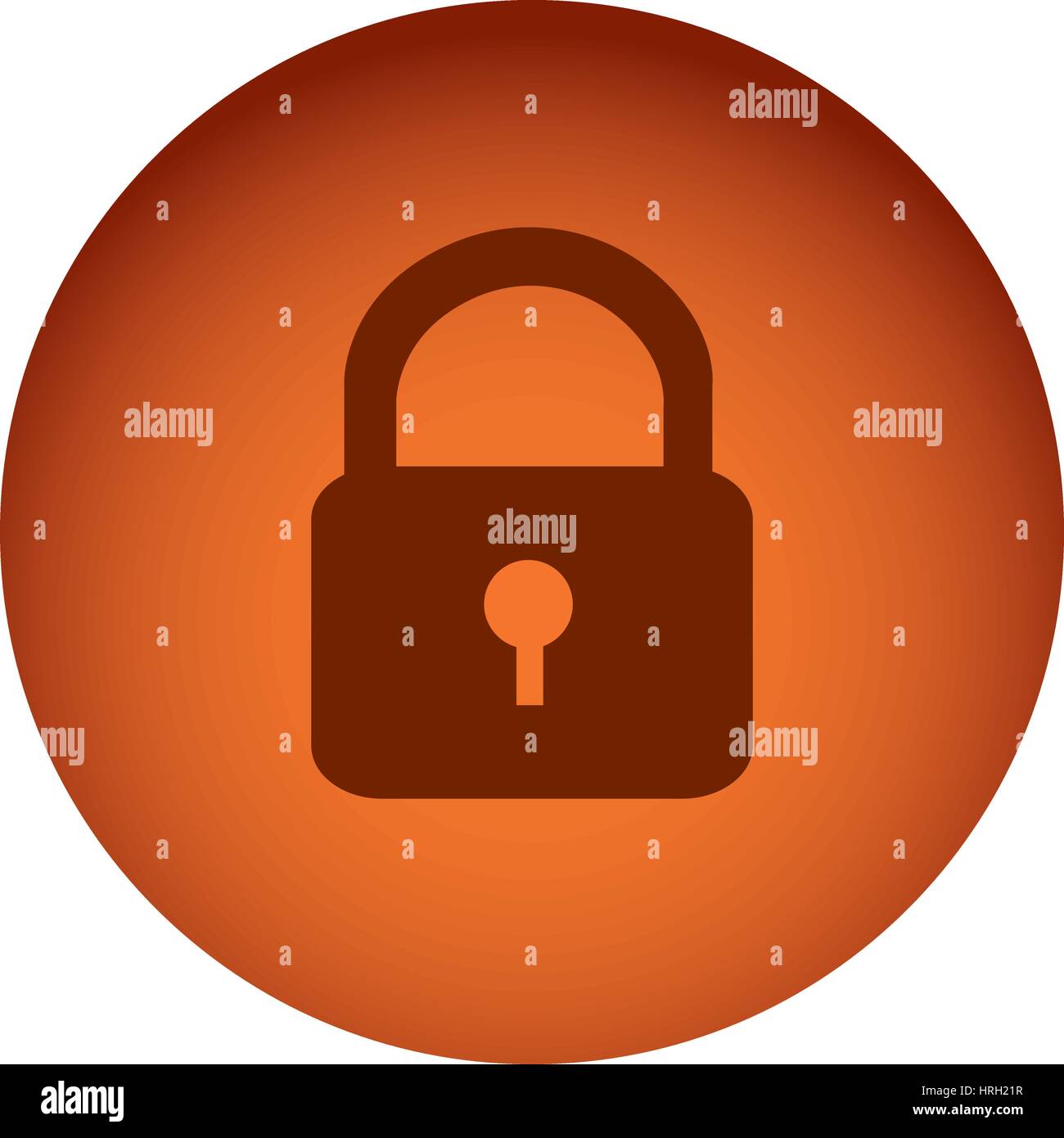 orange color circular frame with silhouette padlock Stock Vector Image ...