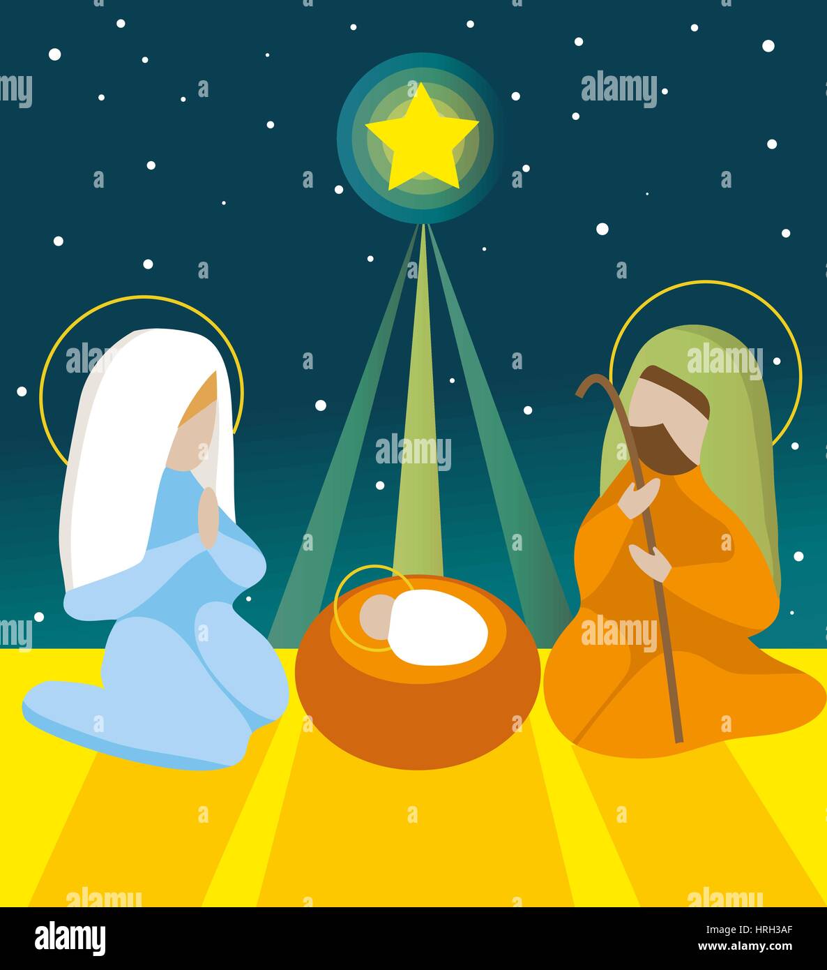 Nativity scene with Holy Family Stock Vector Image & Art - Alamy