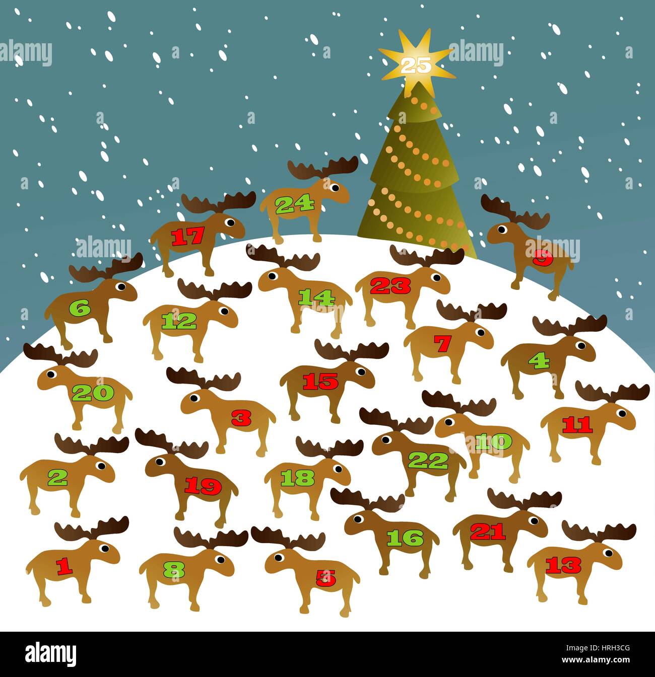 funny-advent-calendar-with-reindeer-stock-vector-image-art-alamy