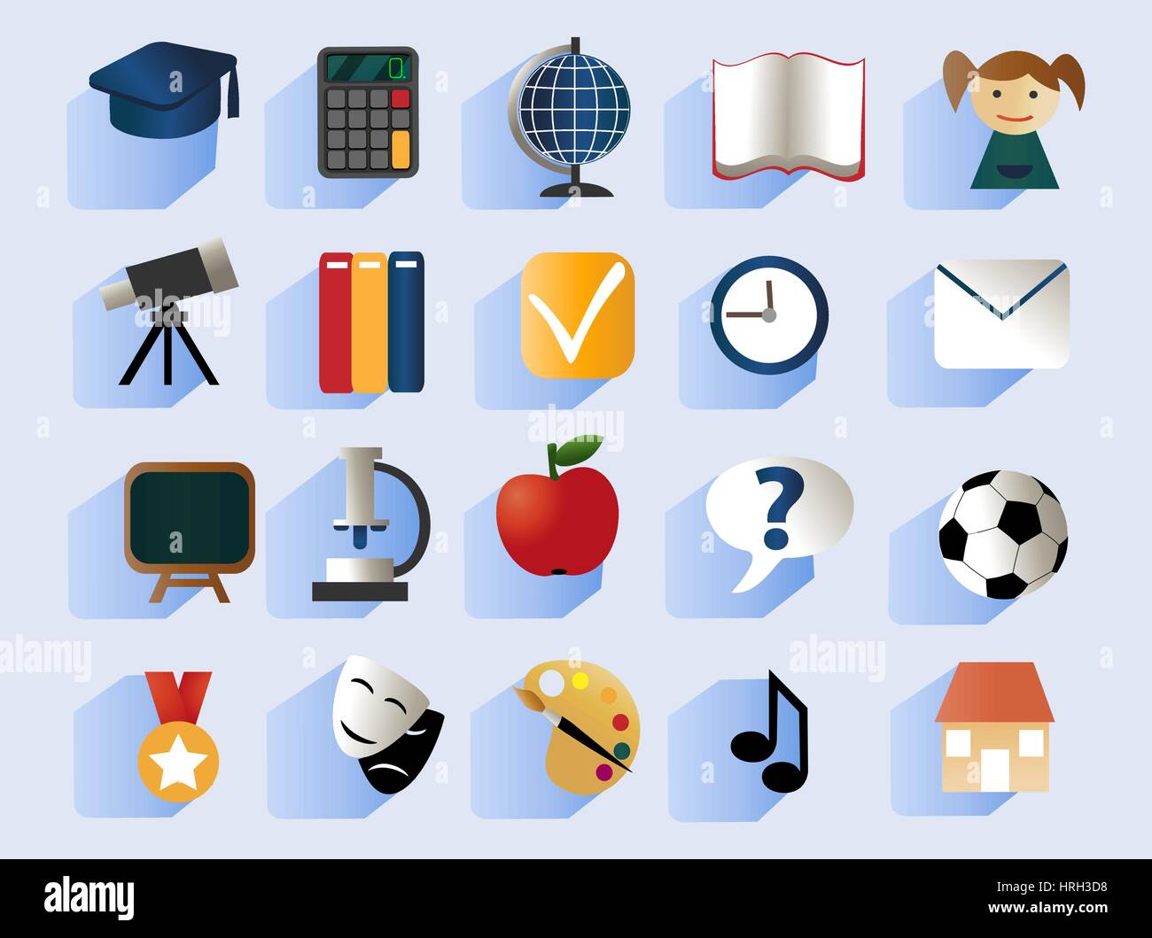 Set of education school icons Stock Vector Image & Art - Alamy