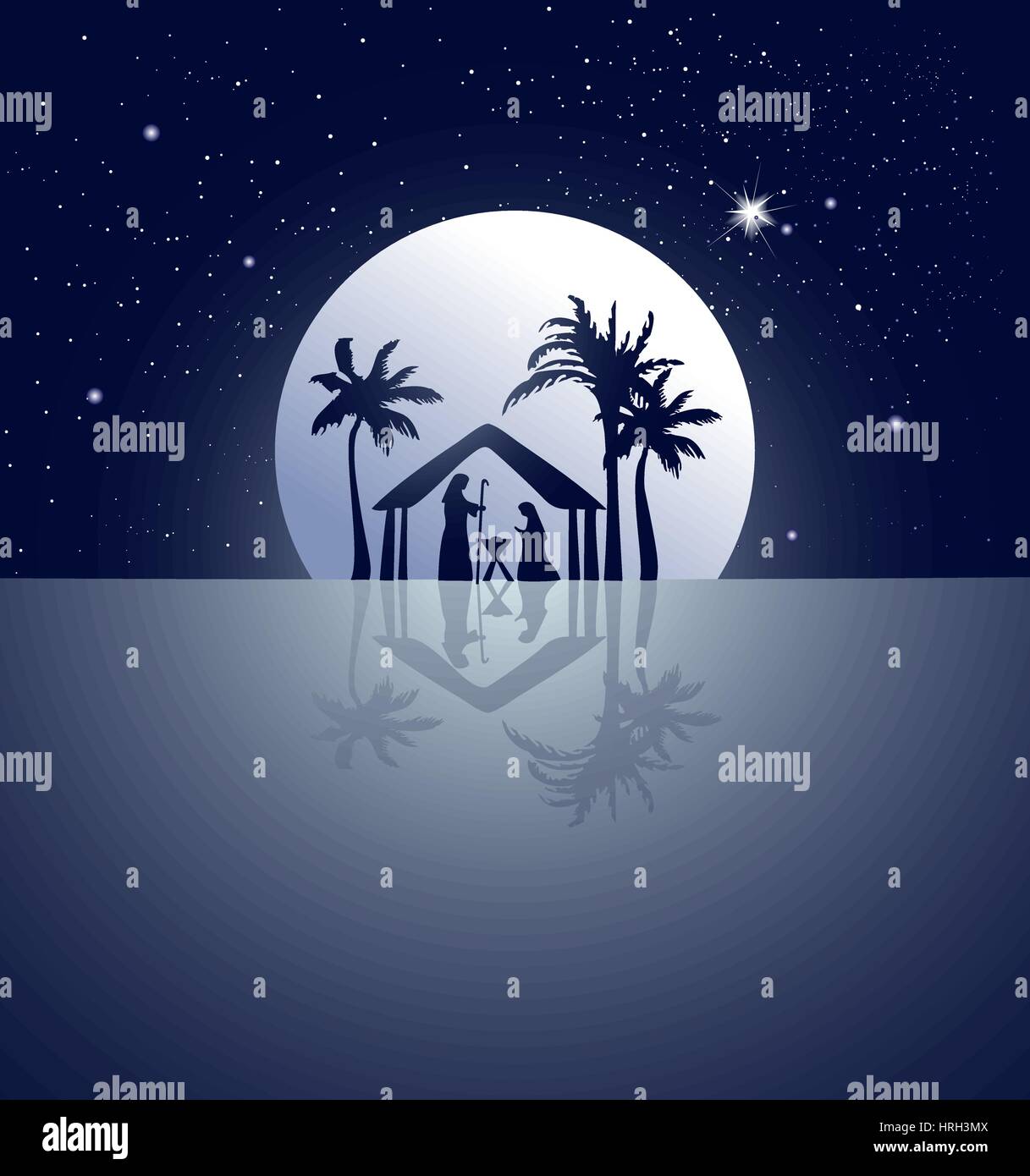 Nativity scene with Holy Family Stock Vector Image & Art - Alamy