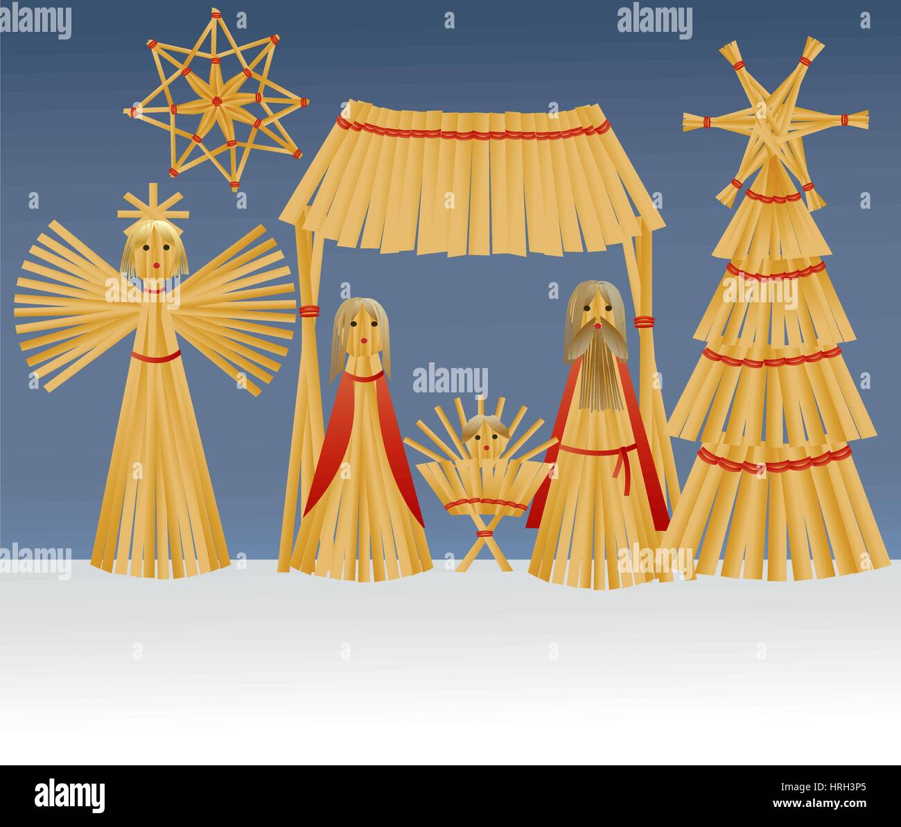 Nativity scene with Holy Family Stock Vector Image & Art - Alamy
