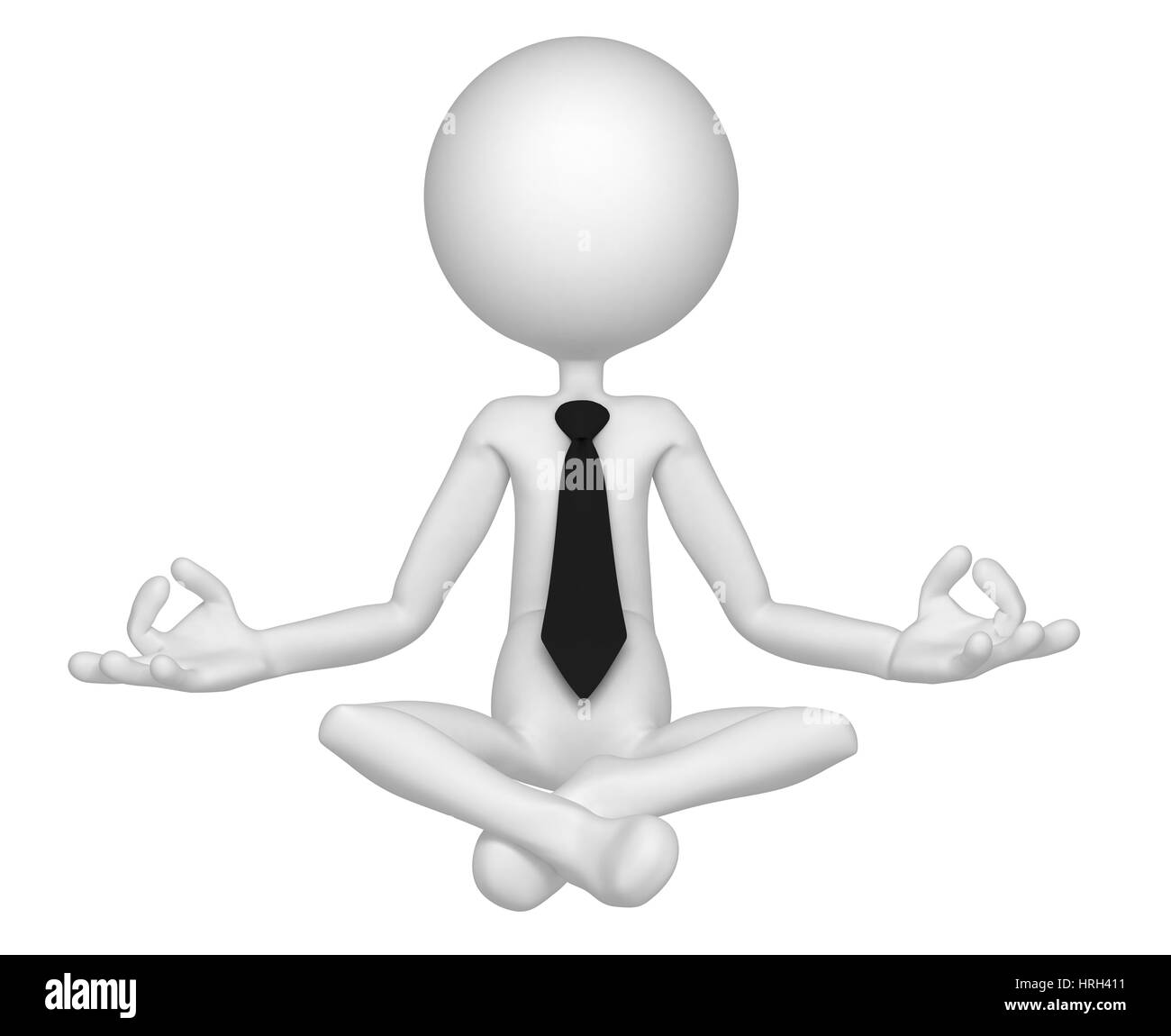 Relaxed businessman meditating in lotus position. Isolated Stock Photo ...