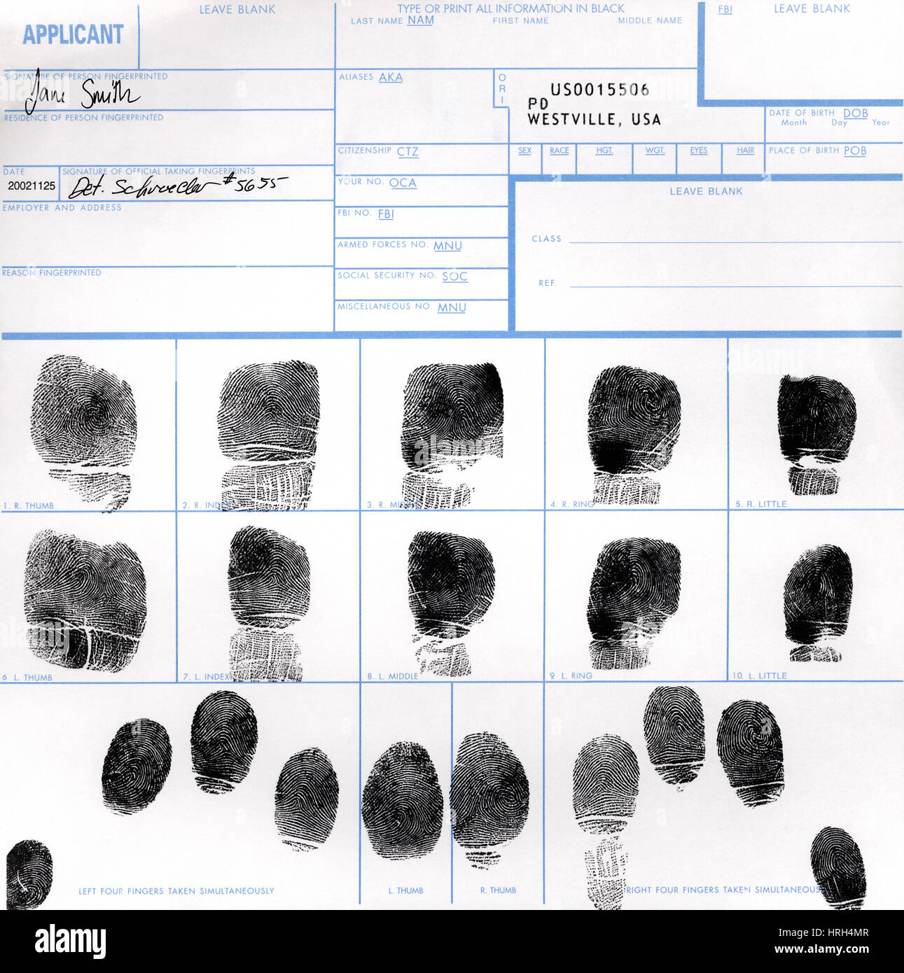 Fingerprint Identification Application Stock Photo Alamy   Fingerprint Identification Application HRH4MR 