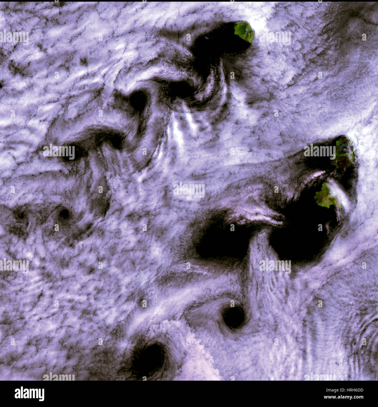 Karman Vortices, Landsat Image Stock Photo