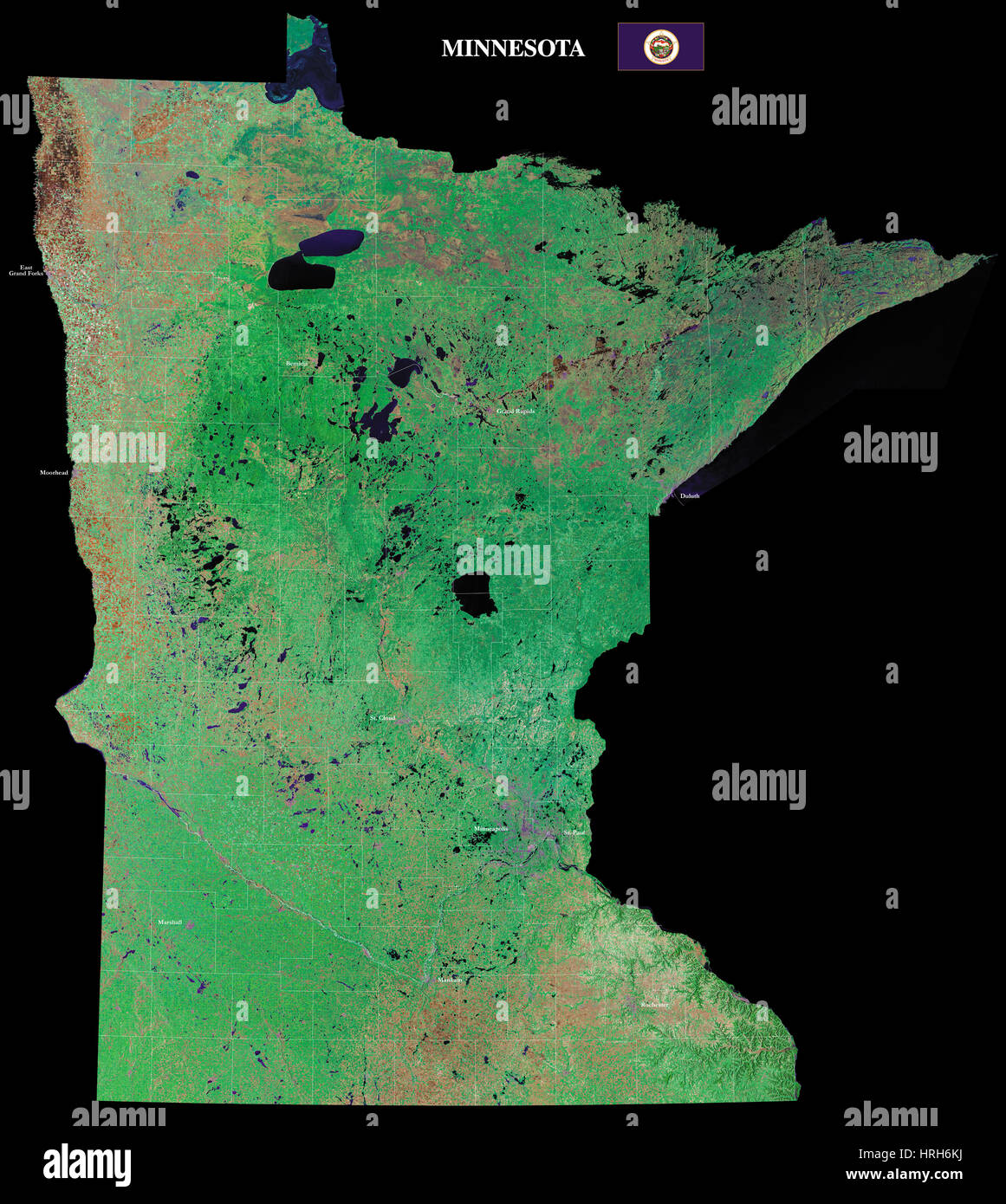 Satellite Map Of Minnesota Map Satellite Geography Minnesota High Resolution Stock Photography And  Images - Alamy