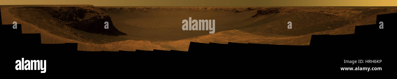 Victoria Crater, Mars, Pancam Images Stock Photo